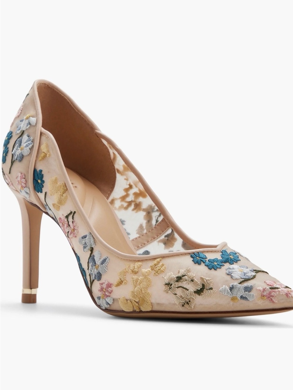 Ted Baker Casey 932 Embroidered Floral Pointed-Toe Pump - Nude